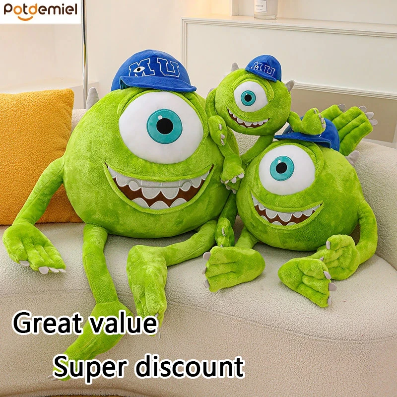 

30 см Monster University Power Company Майк носит шляпу Кукла с большим глазом Длинная нога Большие глаза Мягкая плюшевая кукла Украшение комнаты Игрушка в подарок