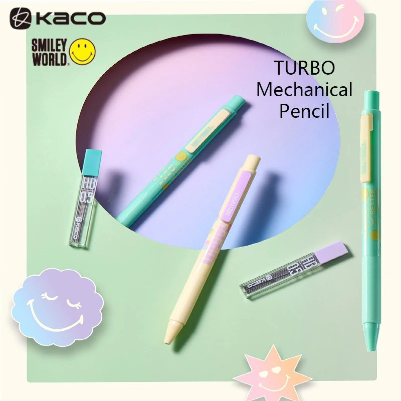 

KACO Mechanical Pencil Lead Set SMILEYWORLD Limited Anti-Break Core Cute Smiley IP Auto Pencils Practicing Writing Stationery 샤프