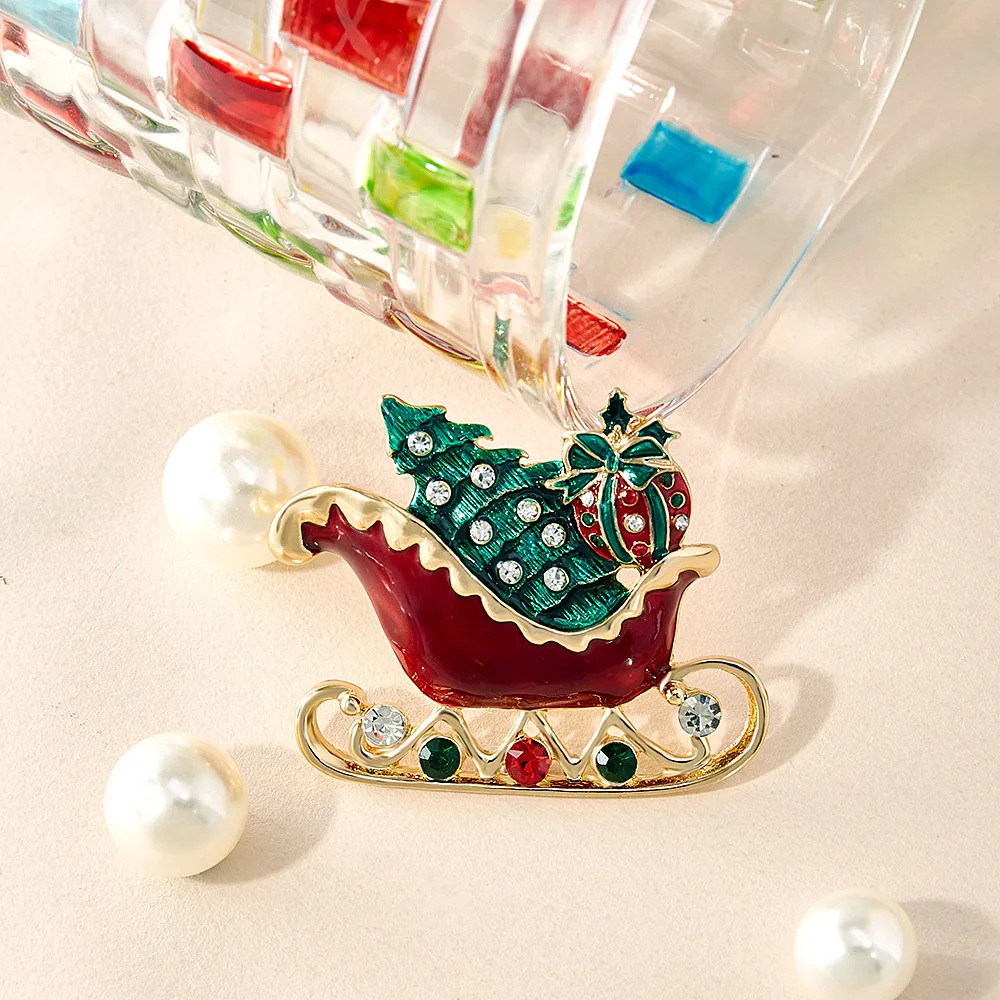 クリスマスエルクブローチ レディースファッションデコレーション カラーニードル チェストフラワー 衣類アクセサリー