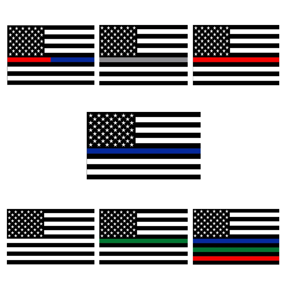 90X150CM Thin Dual Grey Red Black and White Green Blue Line American Flag for Police Officers Firefighters Firs Responders