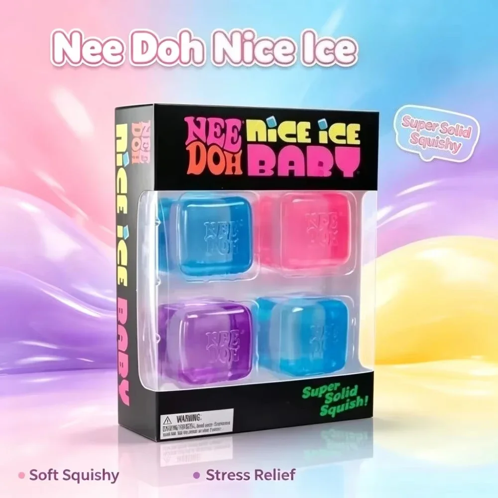 Needoh Transparentes Glitzer-Squishy-Fidget-Spielzeug mit Gelee-Textur, weiches Quetsch-Stressabbau-Spielzeug, niedlicher Herz-Bär-Eis-Pop-Sensorikartikel