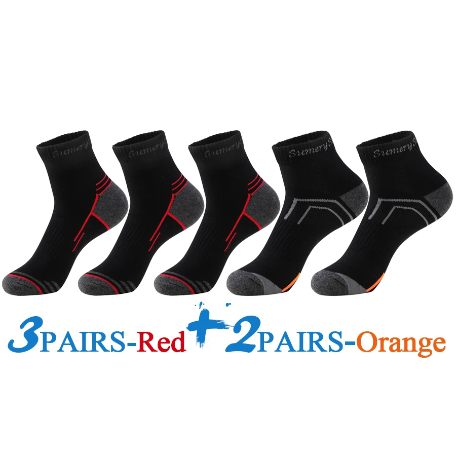 5 Paar/Set Herren-Laufsocken, Casual Outdoor-Sport, Baumwolle, Orange-Rot gestreift, Kompression, Schwarz, 15 Stile, Reise, Bestseller 2026 – Detail 12