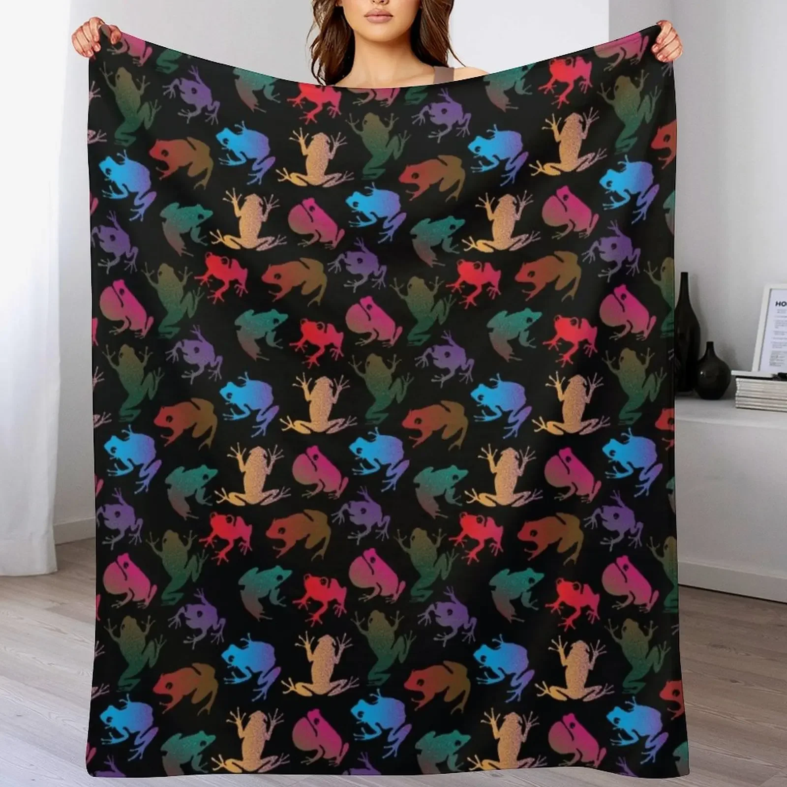 

frogs Throw Blanket Luxurious Soft Fuzzy Blanket for Sofa Bed