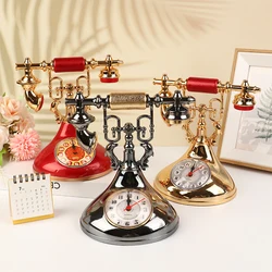Small Alarm Clock European Retro Pendulum Creative Timekeeper Desktop Ornament For Home Room Bedside Decoration