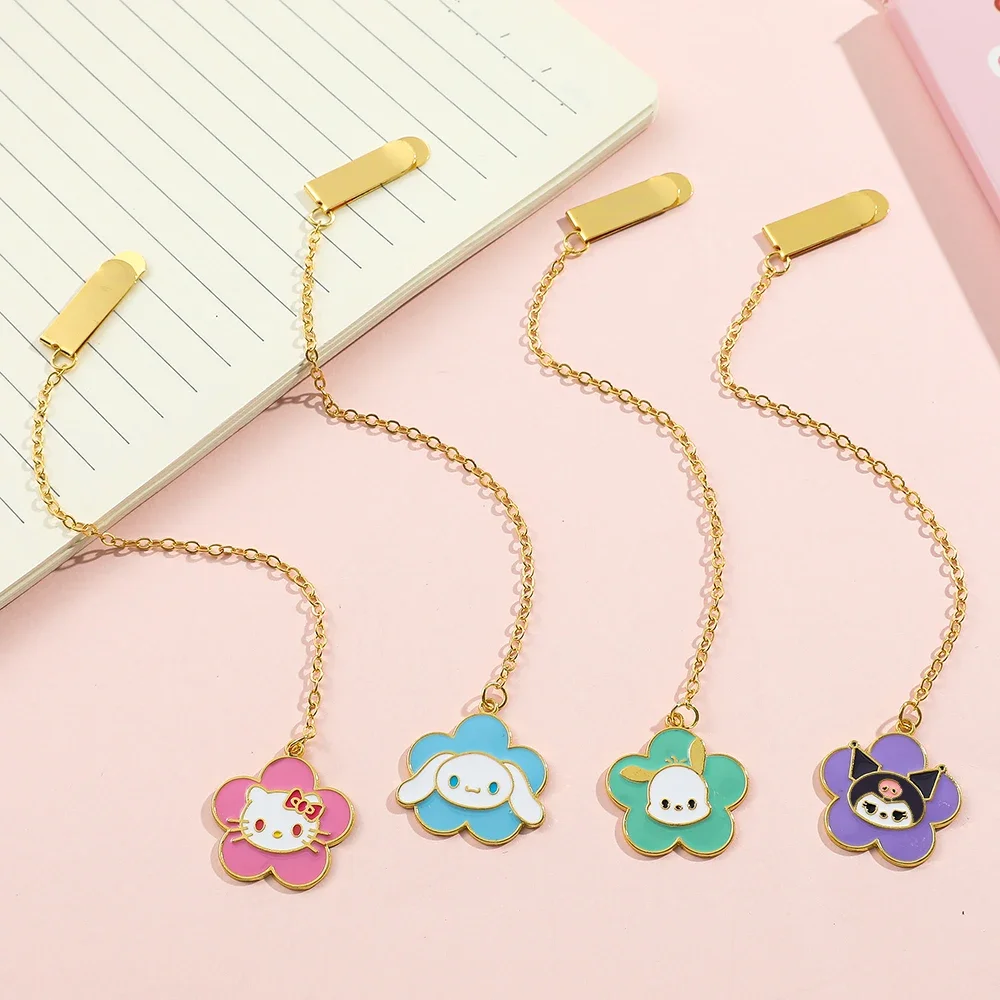 Hello Kitty Cinnamoroll Kuromi Bookmark Pendant Kawaii Simple Page Mark Bookmark for Girls Boys School Stationery Supplies Gifts