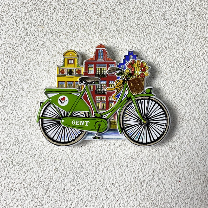 Belgium travel souvenir crafts creative Rainbow Street View bicycle home decor 3d stereo fridge magnets