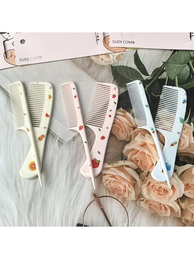 Ensemble de peignes à cheveux pour enfants, 2 pièces, peigne à fraises antistatique pour filles, peigne de coiffure Portable