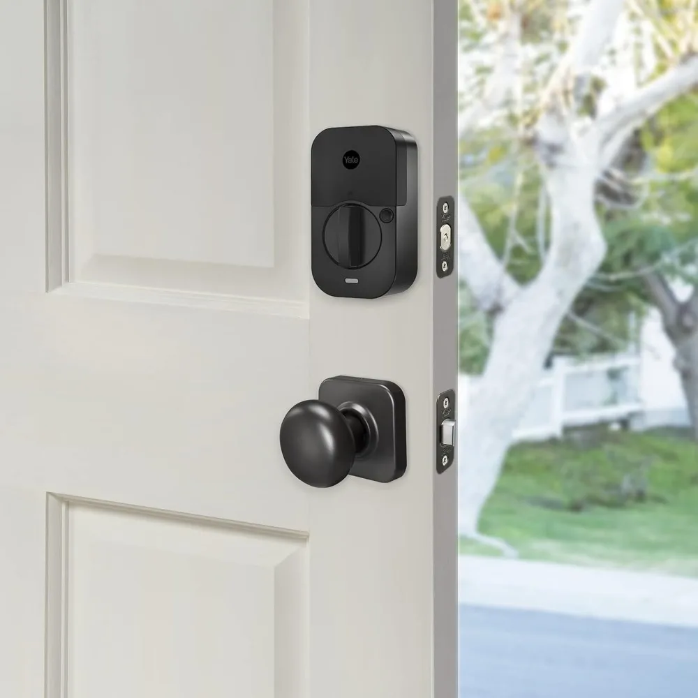 Assure Lock 2 Keypad with Wi-Fi and Ridgefield Handle in Black Suede