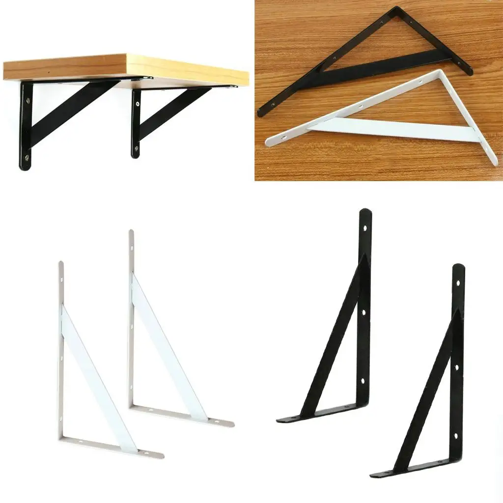 3-6pack 2 Pieces Metal L Shaped Wall Shelf Bracket Rack Support 150x95x2mm