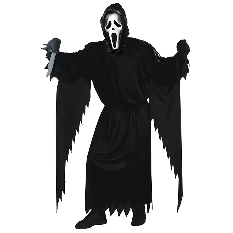 Scream Ghostface Cosplay Costume Horror Movie Mask Robe Outfit Adult Halloween… - Image 5