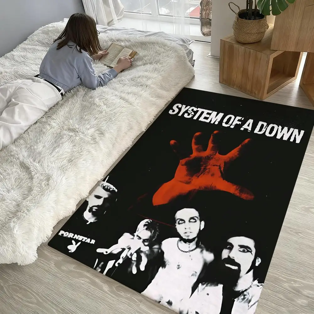 

S-System of a DownS Heavy Rock Floor Mat Soft Thickened Non-Slip Door Mat for Living Room Home Decor Flannel Rugs