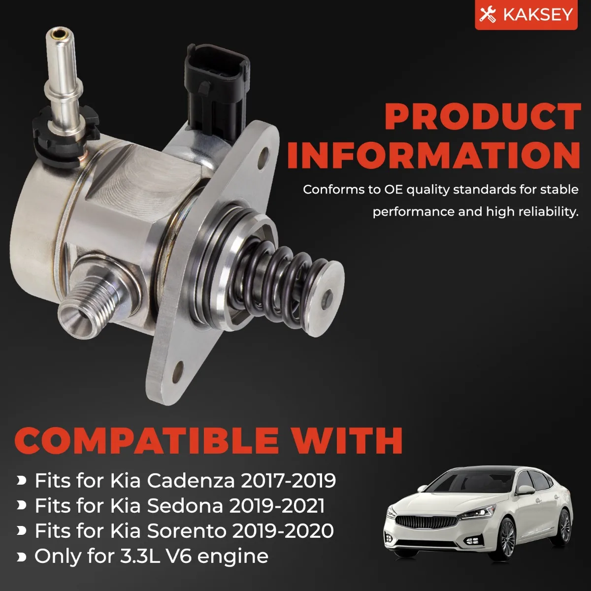

High Pressure Fuel Pump for Kia Cadenza 3.3 2017- 2020 Sedona 3.3 2019-2021 Sorento 2019 2020 353203L110 35320-3L110 Accessories