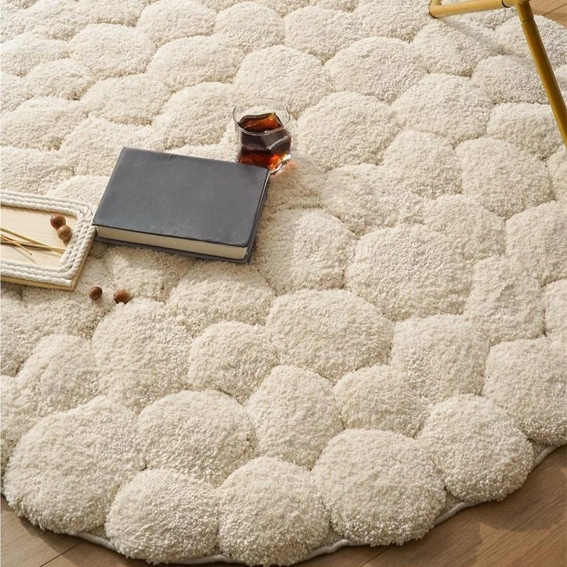 Thick Soft Round Carpet For Bedroom Home Cream Style Cloakroom Rug Sofa Coffee Table Floor Mat Modern Design Carpet Kids Room