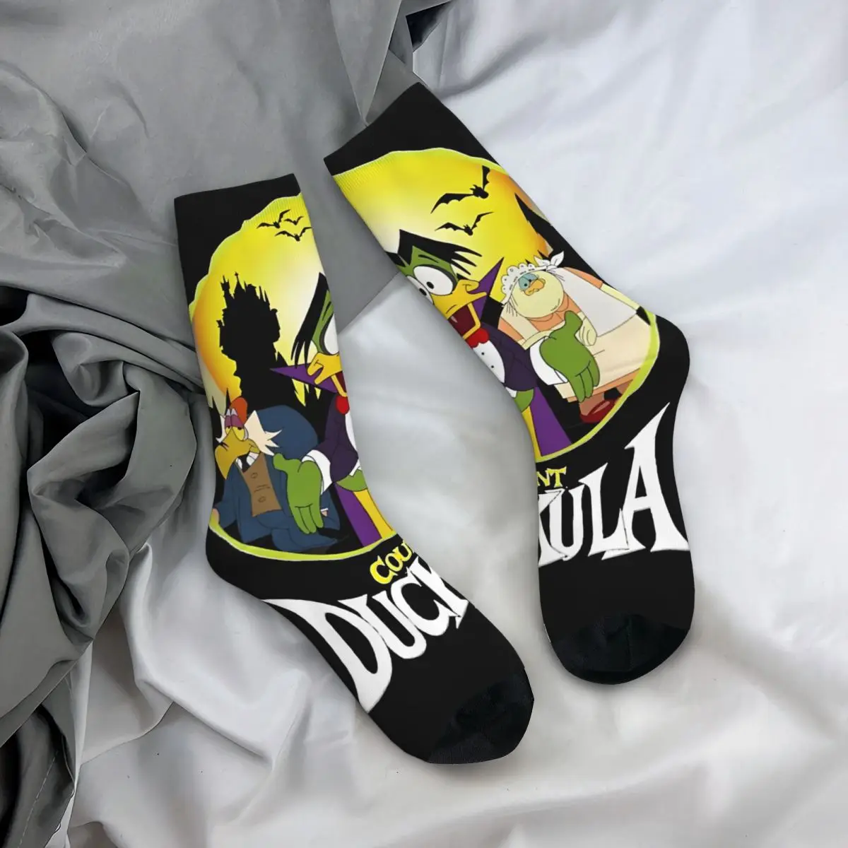 Hip Hop Retro Shock Crazy Men\'s compression Socks Unisex C-Count Duckula Harajuku Seamless Printed Funny Novelty Happy Crew Sock