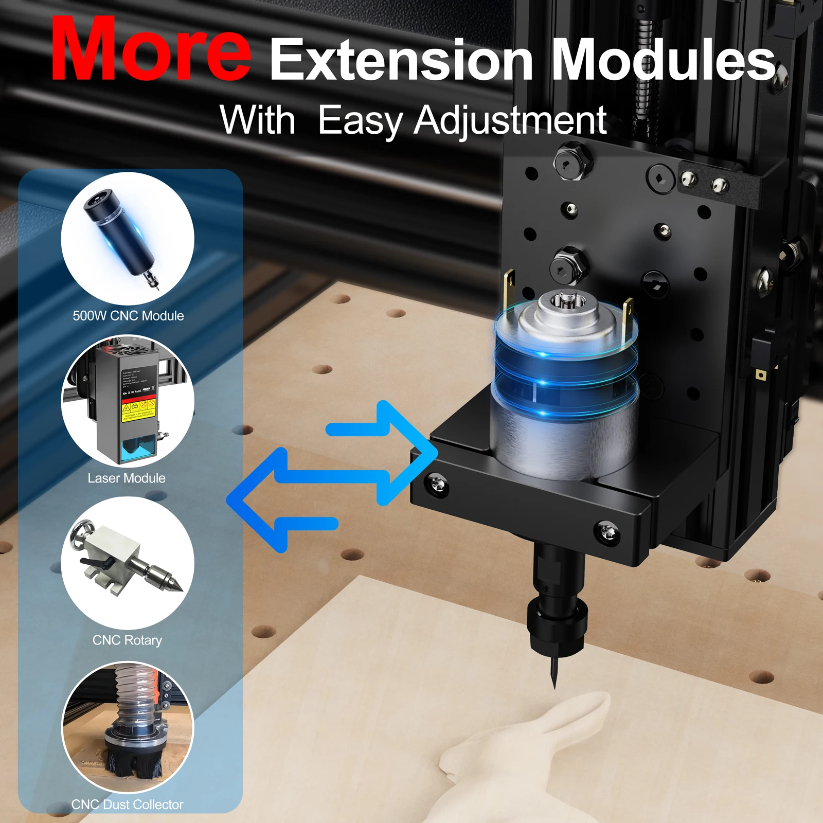 TwoTrees TTC450 Laser Milling Cutting Machine Laser Engraver Spindle Motor Kit DIY Router Built-in WiFi Module for Acrylic Metal