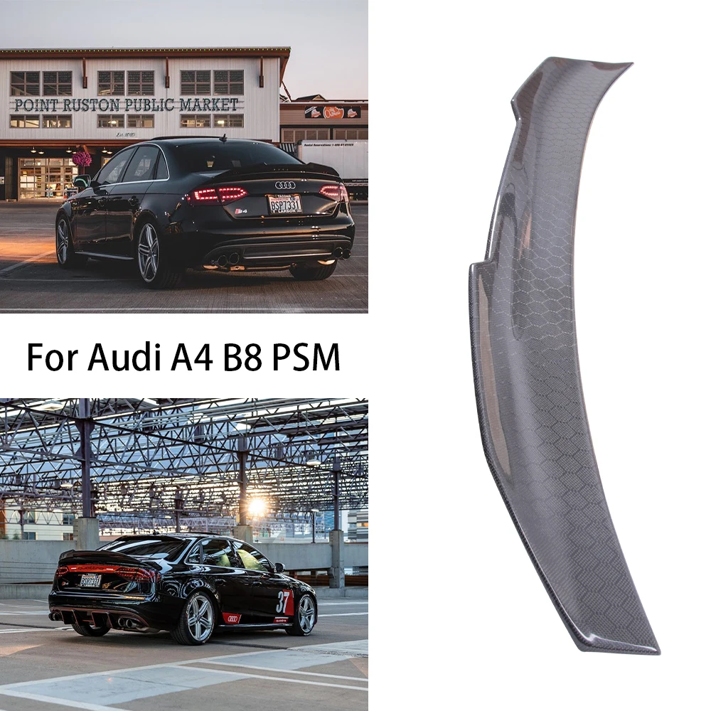 

For AUDI A4 B8 Sedan PSM Style Honeycomb Carbon fiber Rear Spoiler Trunk wing 2008-2011