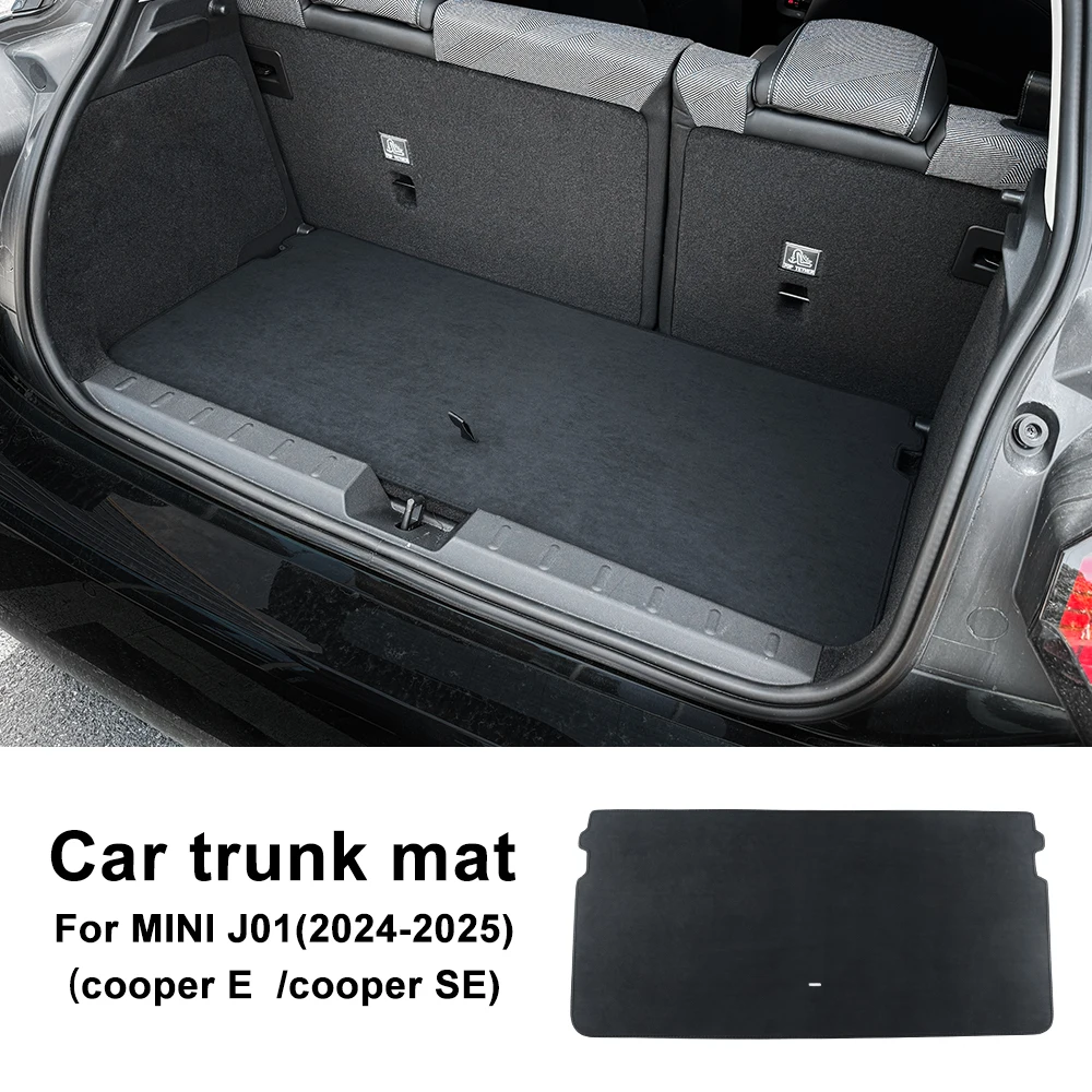 For MINI J01 EV Electric Cooper E SE 2024 2025 Flannel Rear Trunk Pad Accessories Anti-dirty Cargo Liner Mat Cover Decoration