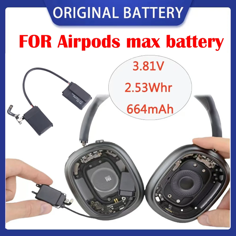 For Airpods Max 3.81V 664mAh Battery Replacement Repair Spare Parts Head-mounted Bluetooth Headset Battery