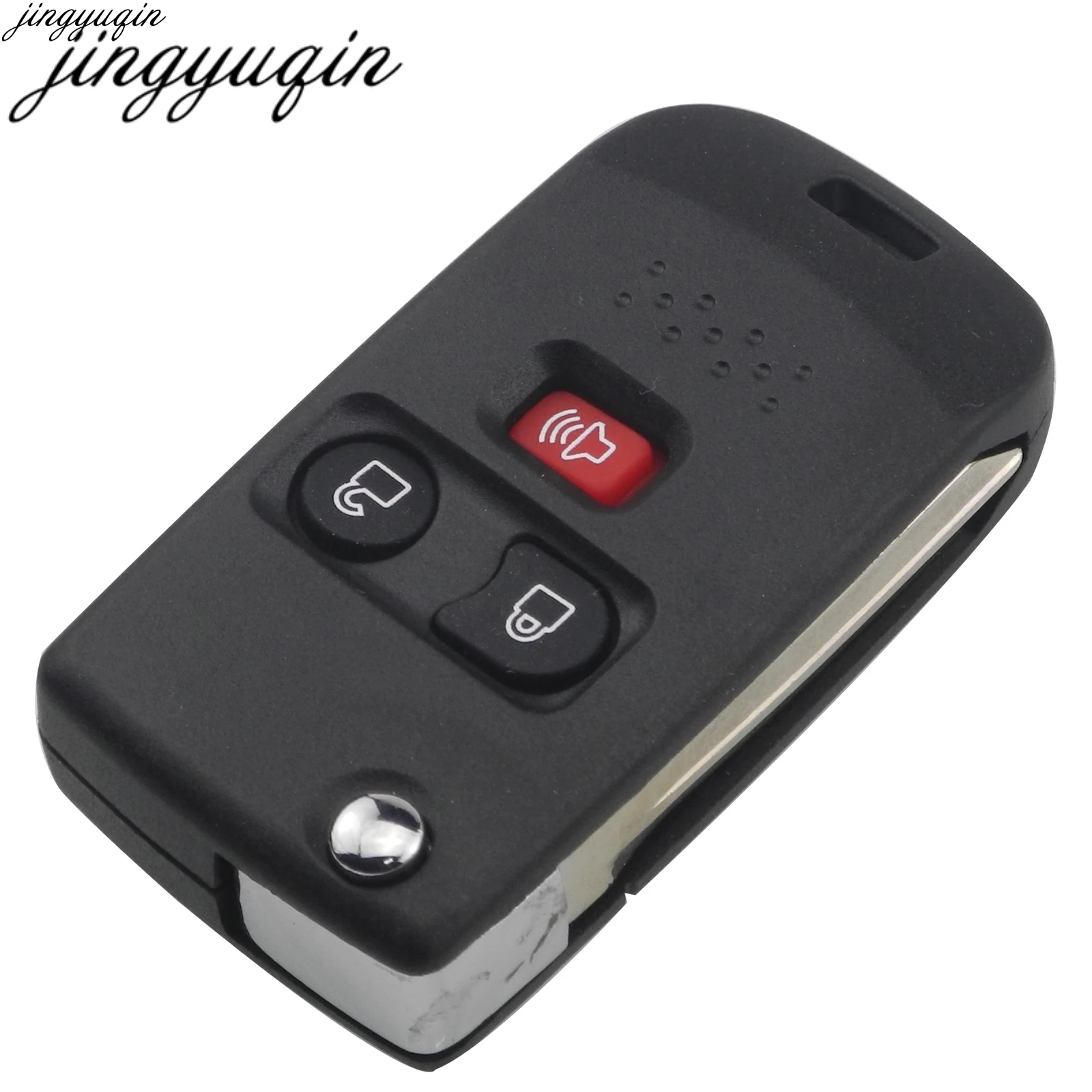 

Jingyuqin g 10pcs 3 Buttons Remote Flip Folding Key Shell Case Keyless Fob Cover For Ford F150 E150 F250 Folding Key Cover