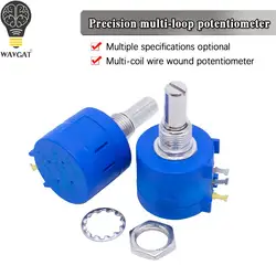 WAVGAT 3590S Multiturn Potentiometer 500 1K 2K 5K 10K 20K 50K 100K ohm Potentiometer Adjustable Resistor 3590 102 202 502 103