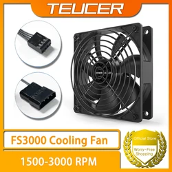 TEUCER FS3000 Cooling Fan 1500-3000RPM 12V Industrial Grade Large Air Volume Computer Fan With Metal Grille