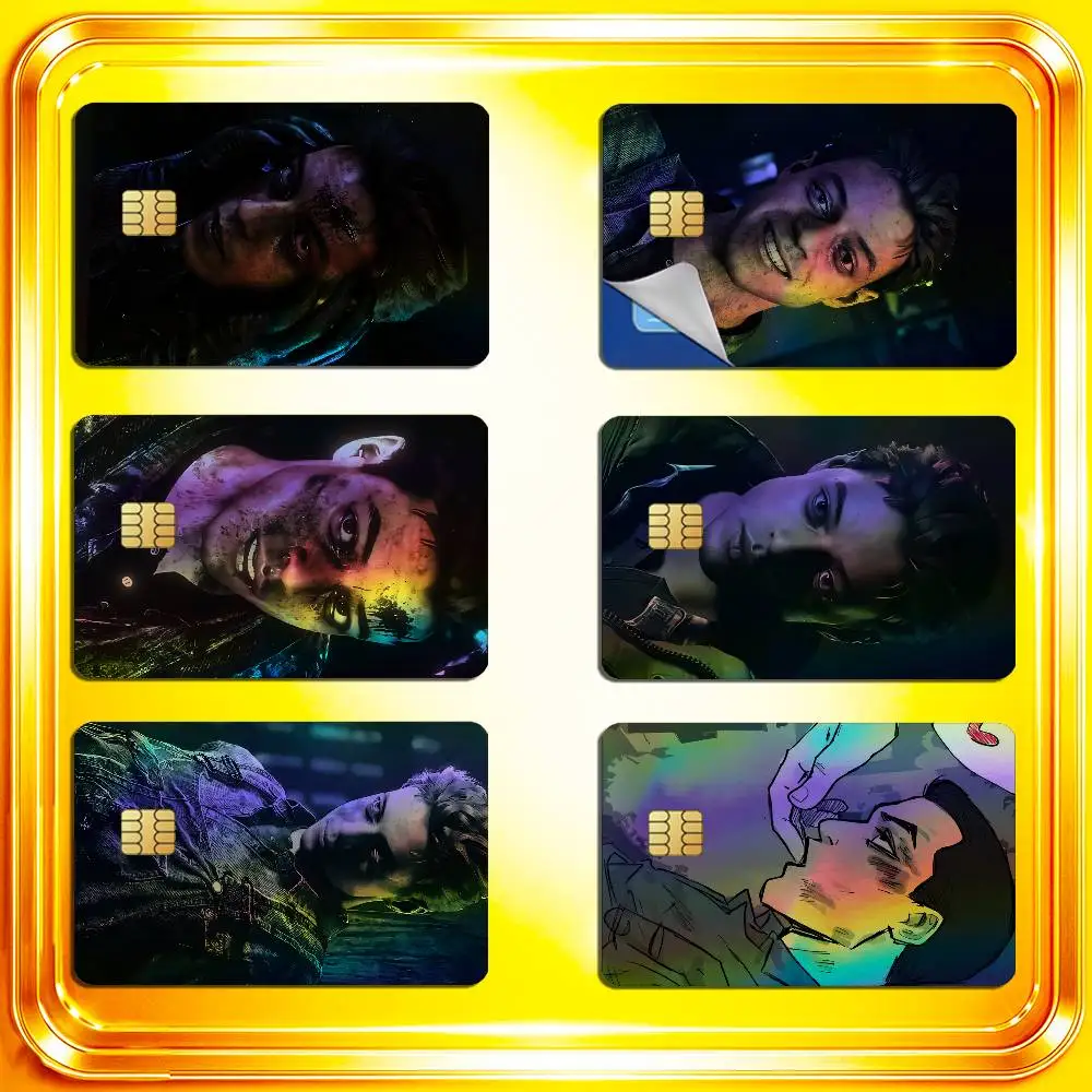 For Josh Mike Until Dawn Credit Bank Sticker ID Access Card Cover Skin Rainbow Color Laser Stickers Film