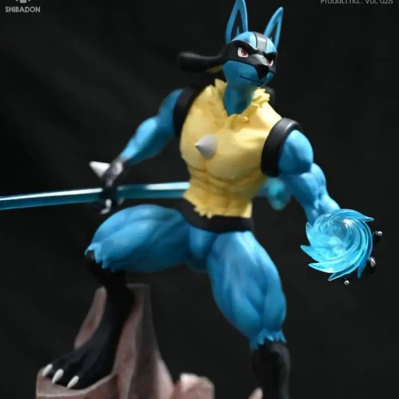 1/6 22Cm Shibadon Studio Gk Pokemon Lucario Anime Action Figure Collectible Model Ornament Garage Kit Statue Toys Gift