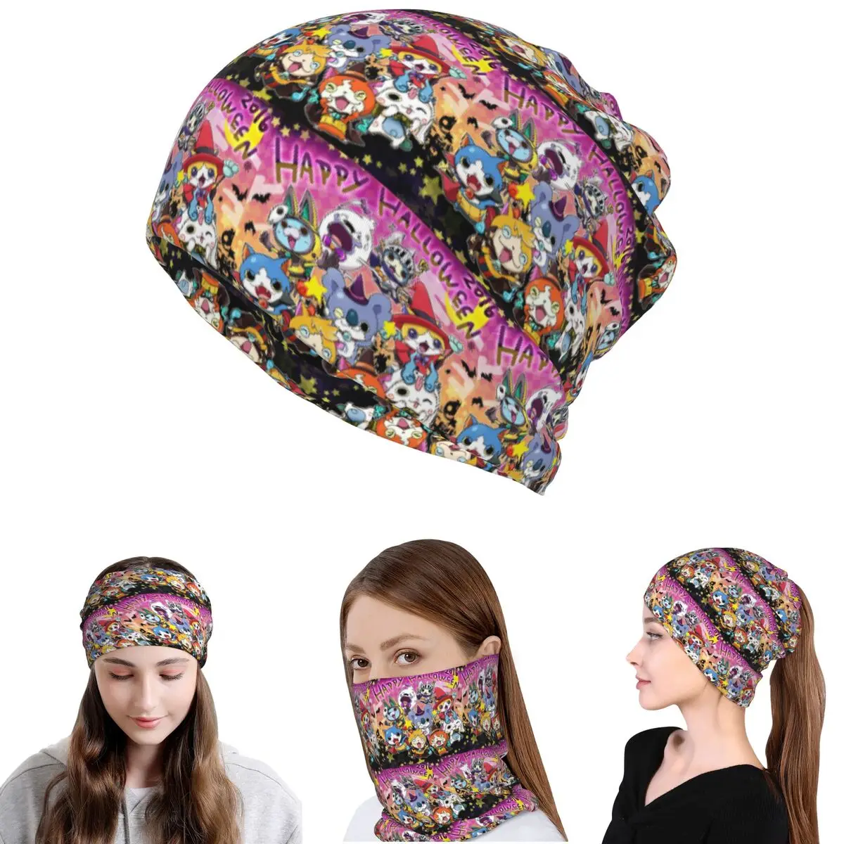 

Yo-Kai Watch Cartoon Game Bandana Neck Gaiter Wrap Scarf Multifunction Cycling Scarf Beanies Hat for Men Women Adult Winter