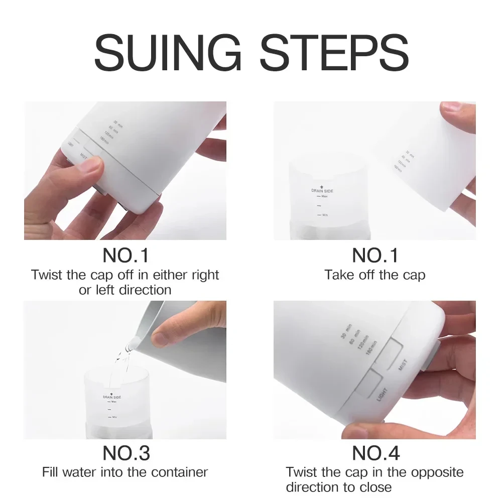 Color Night Light Air Humidifier Summer Aroma Diffuser Essential Oil Purifier Aromatherapy Smell Distributor Car Bedroom Office image 4