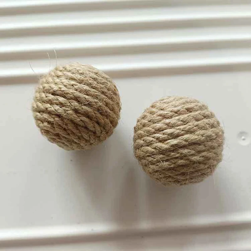 5PCS Interactive Sisal Cat Scratching Ball Toy For Kitten Teeth Cleaning Anti Bite Cat Ball Sounding Toy Pet Supplies