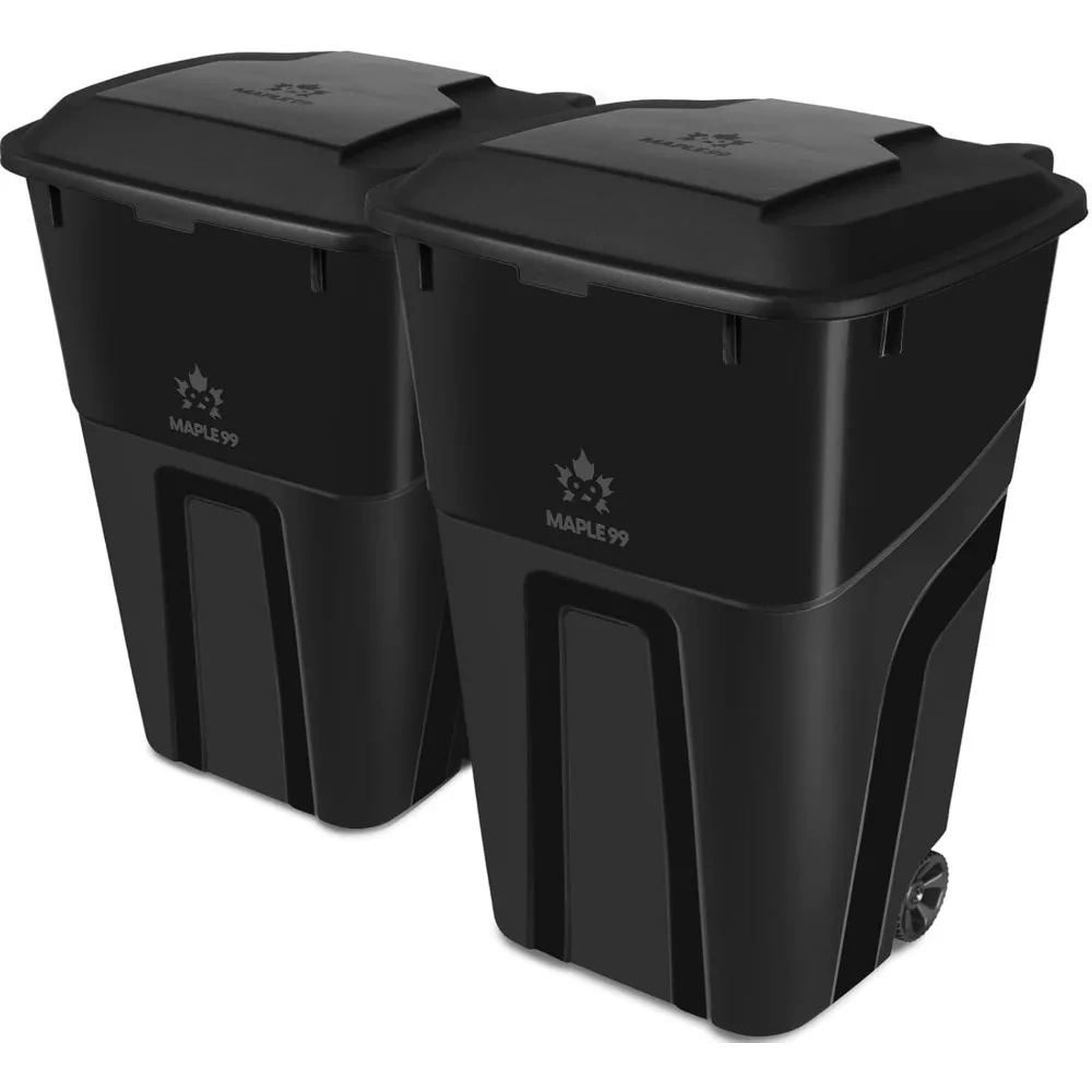 

Ultimate Strength 32 Gallon Wheeled Garbage Can Trash Container - Professional Grade Outdoor Waste Bin
