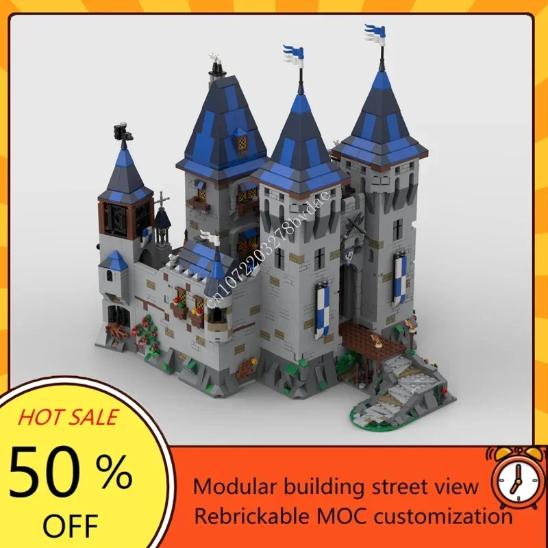 4421PCS Customized MOC Medieval Castle Black Falcon Eagle's Nest Castle Model Custom Puzzle DIY Assembly Birthday Toys Xmas Gift
