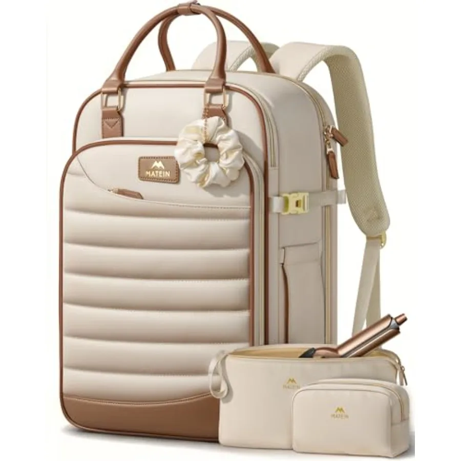

HER Personal Item Travel Backpack for Women with Hair Tool Bag 18x14x8 inches Underseat Luggage Backpack TSA Approved Carry on
