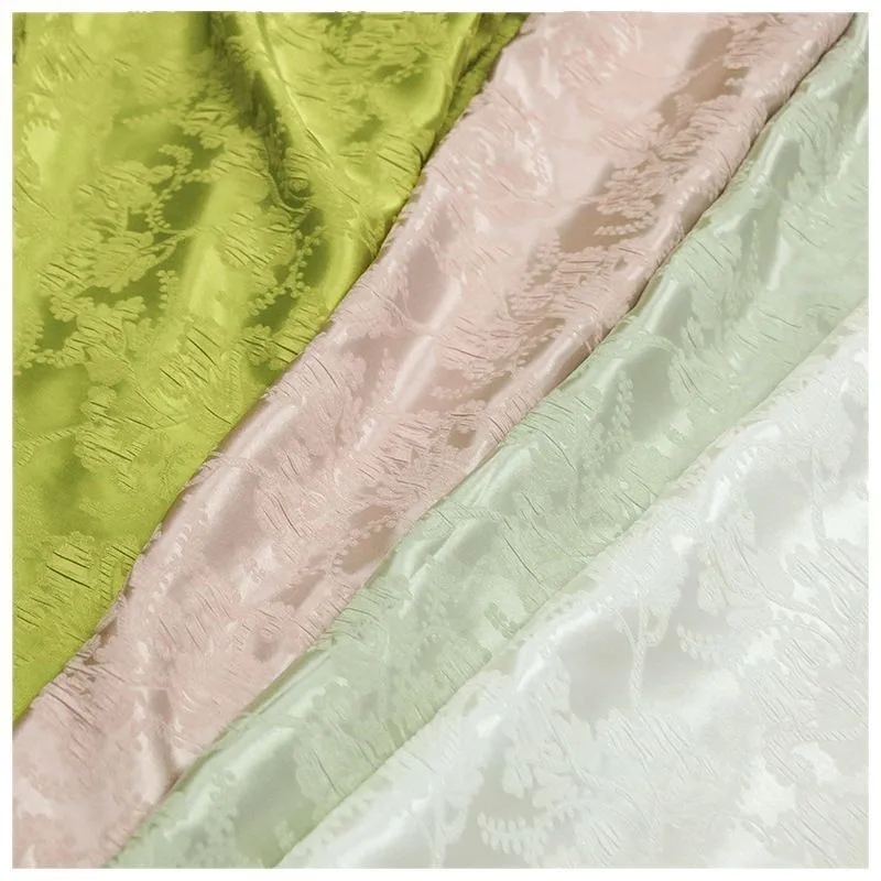 Elastic silk crepe jacquard fabric Chinese-style formal dress cheongsam and Hanfu