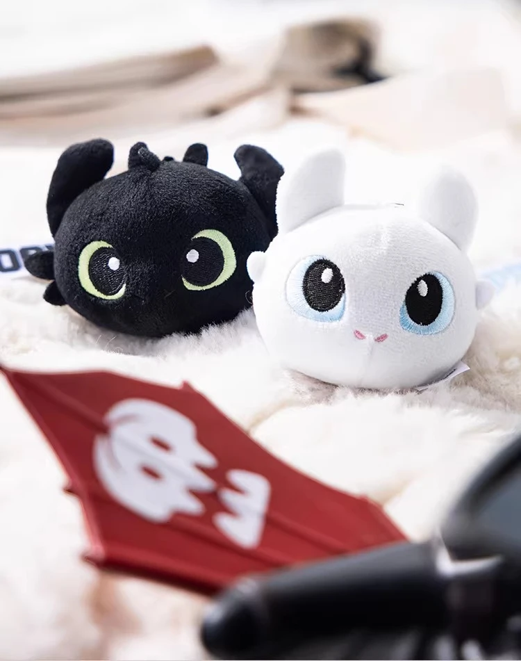 How to Train Your Dragon Toothless & Light Fury Plush Keychain , Cute Stuffed Doll Keyring, Universal Studios Cartoon Bag Charm view 5
