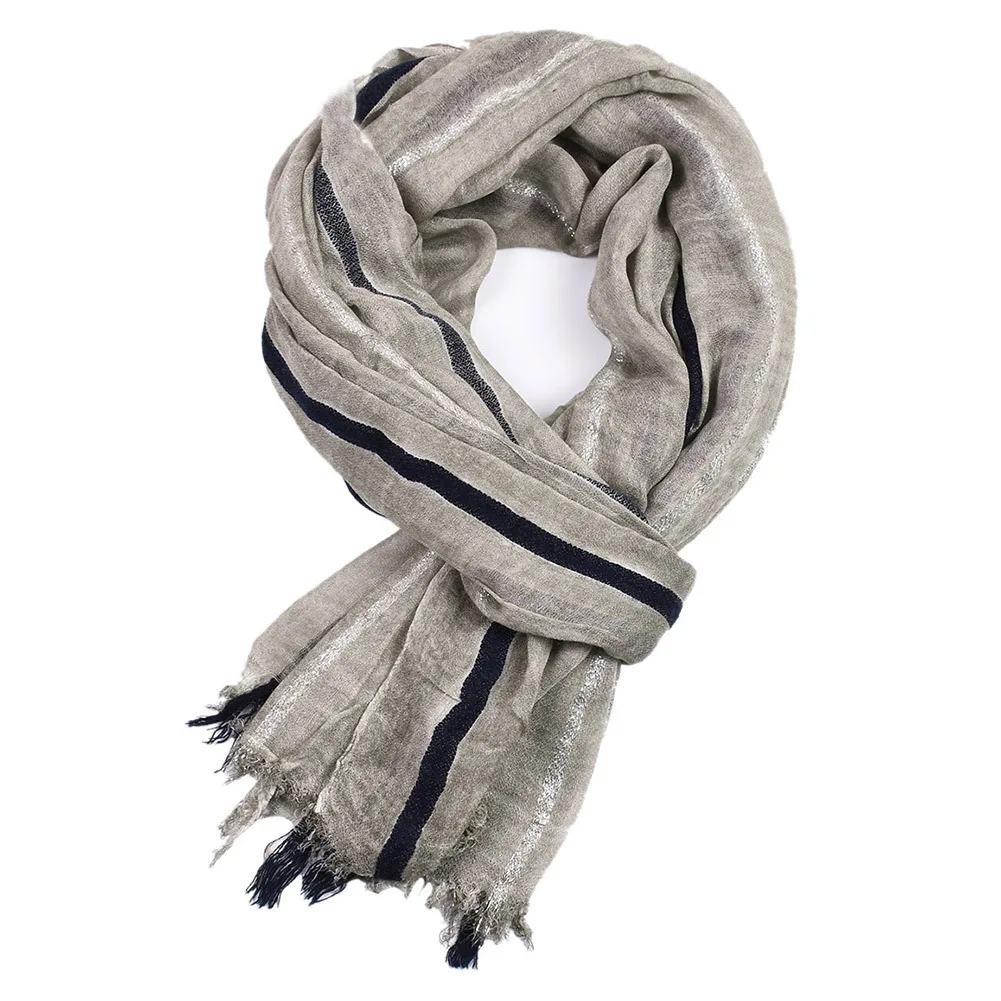 Cotton Linen Men Scarf Fashion Male Brand Striped Scarves Autumn Winter Men\'s Neckerchief Short Tassel Bufandas Shawls