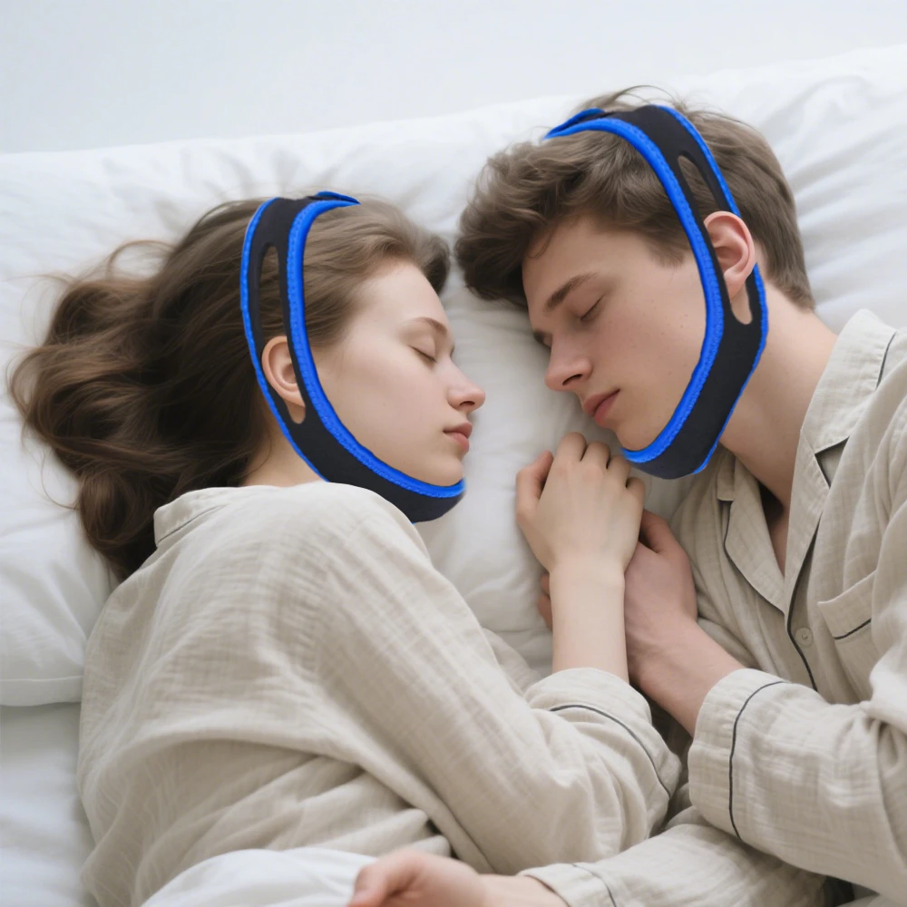 1P Snore Belt CPAP Anti Snore Chin Strap Stop Adjustable Snoring Sleep Apnea Chin Support Straps Health Care Sleeping Aid Tools