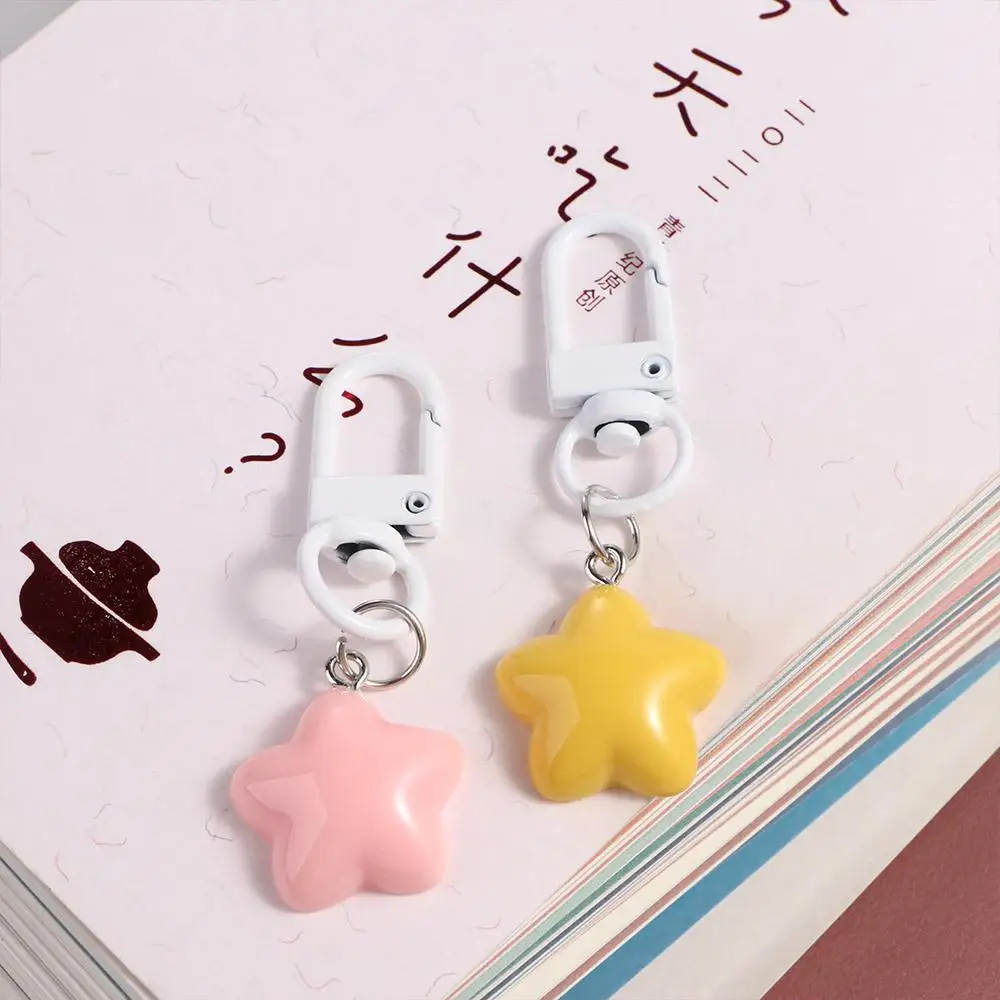 Cute Stars Yellow Pink Stars Keychain Chubby Soft Chubby Milk Yellow Star Keychain Yellow/Pink Pentagram Birthday Gifts