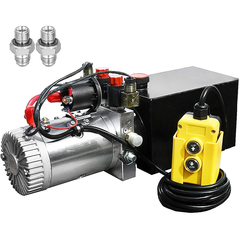 12V DC Powering Unit 20  Hydraulic Pump Single Acting Hydraulic Dump Trailer Pump 3200 PSI Hydraulic Power Unit