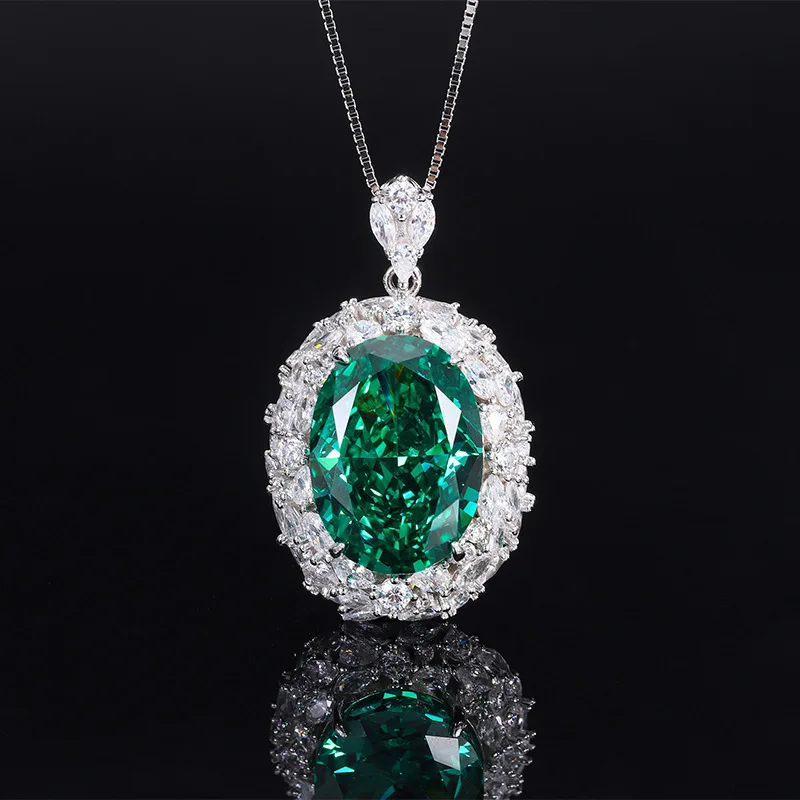 Jewelry S925 Silver Vintage Fashion High Carbon Diamond Women's Big Diamond 13*18 Luxury Jewelry Pendant for Women