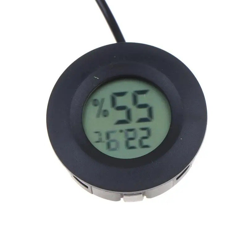 1.5M Probe Digital Round LCD  Hygrometer for Refrigerator Indoor Outdoor Accurate Environment Measurement