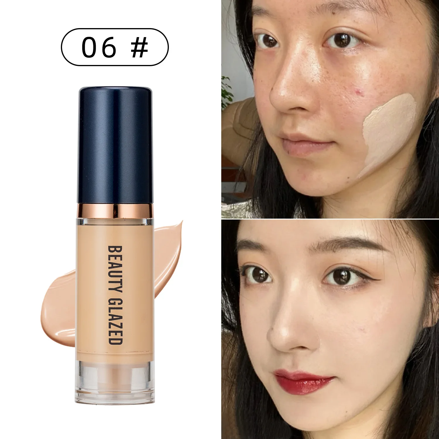 6ml Waterproof Matte Liquid Foundation Cream Smooth Long Wear Oil-Control Face Foundation Full Coverage Concealer Contour Makeup