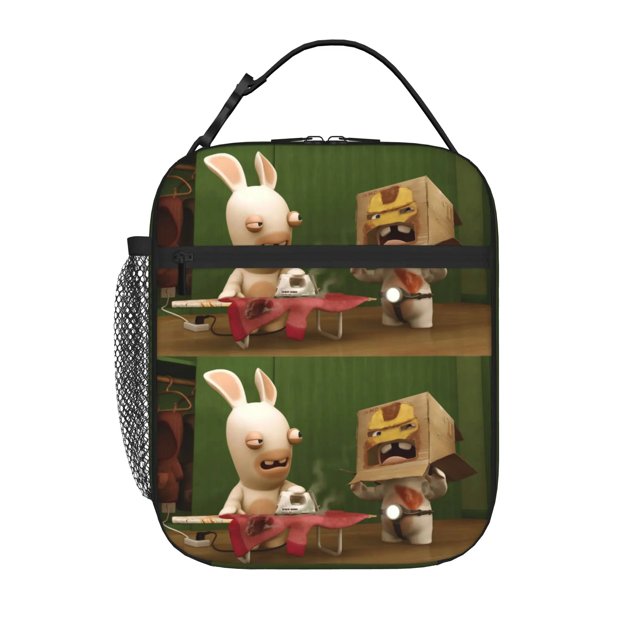 1 Piece For Students Food Container playful Portable Pocket Raving Rabbids Zipper Closure Aluminum Foil Food Pouch For Travel