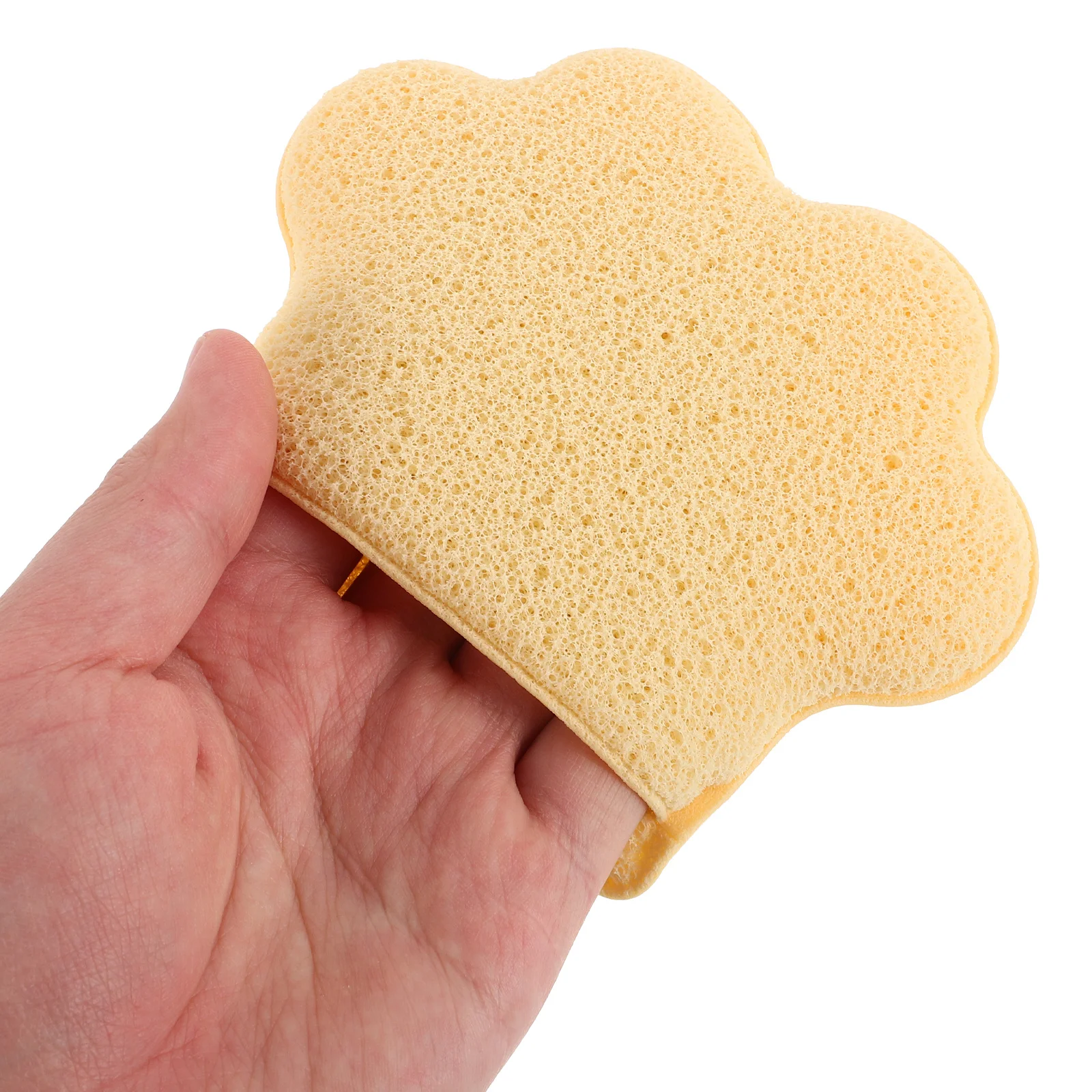 Éponge réutilisable pour patte de chat, pour nettoyage doux du visage, démaquillant, tampons exfoliants doux, adaptés à tous les Types de peau, jaune