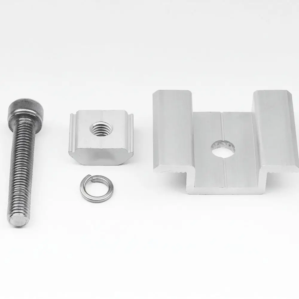 Solar Panel Mid Clamp Aluminum Fastener Photovoltaic System Bracket Connector Hardware Roof Ground Mount Structural Support Part