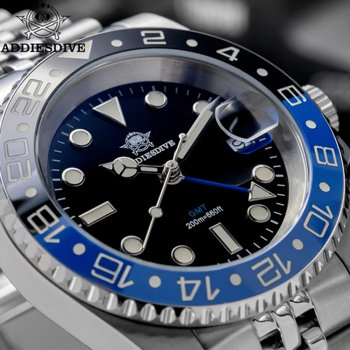 Imagen 2 del producto ADDIESDIVE-Reloj analógico de cuarzo para Hombre, accesorio de pulsera resistente al agua con cronógrafo GMT, complemento deportivo de marca de lujo con esfera luminosa, perfecto para regalo, 2024