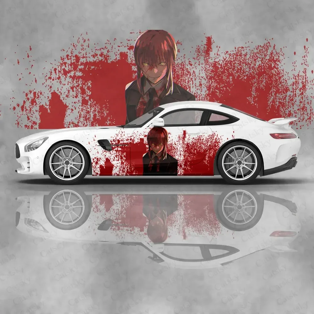 Custom Anime Makima (Chainsaw Man) Car Accessories Body Vinyl Stickers Auto Side Film Decal Body Sticker SUV Decoration Pattern