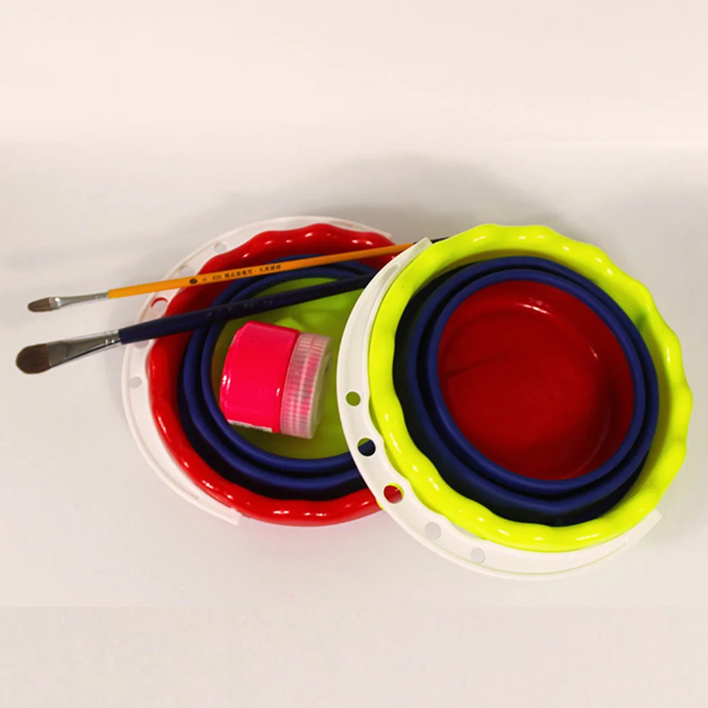 

Portable Collapsible Silicone Brush Washing Bucket Painting Tool Foldable Water Holder for Outdoor Sketching Paint Brush Washer