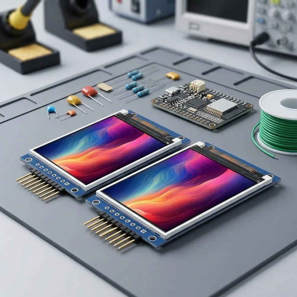 2 Pcs 2.0 inch IPS TFT LCD Display Module 240x320 Resolution 360 Degree Viewing Angle for STM32 C51 Development Work