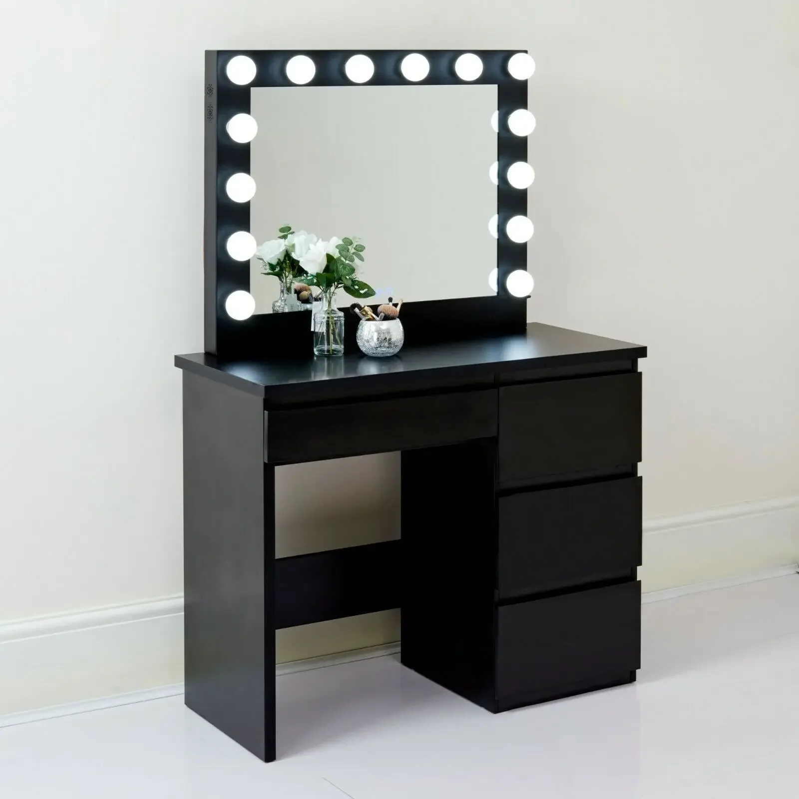 Hollywood Style Makeup Mirror With Big Drawers Cabinet Table Bulb Lights Makeup Dressing Table with Led light